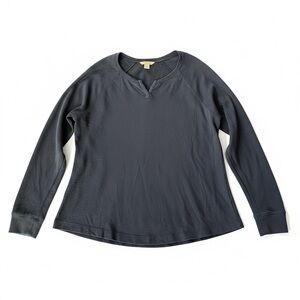 G.H. Bass & Co Navy Long Sleeve Henley Top Size Large Casual Knit Shirt